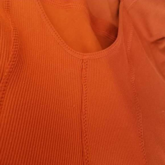Women Nike Yoga Luxe Layered 7/8 Jumpsuit-Rugged Orange Dri-FIT - Picture 4 of 5